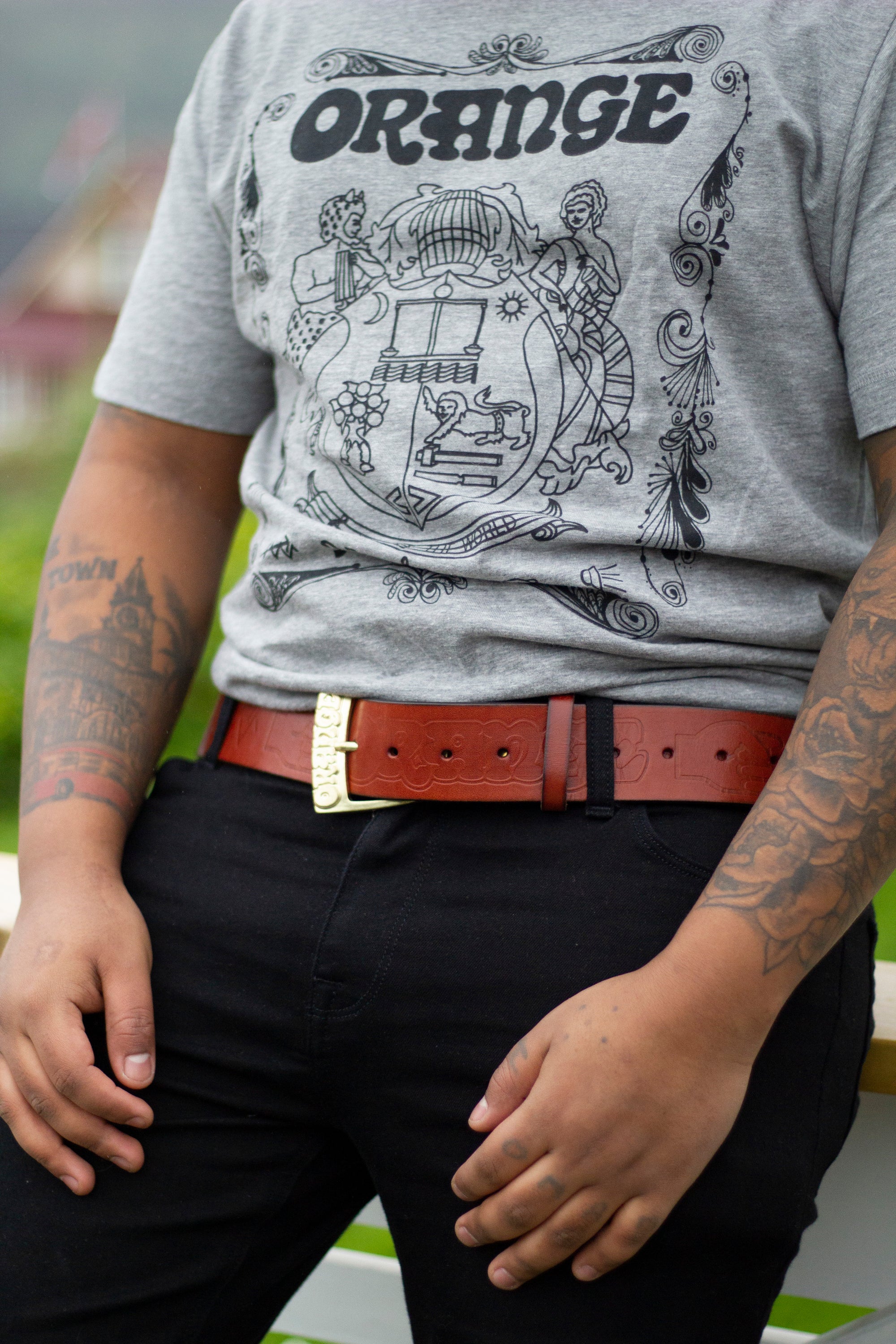 Embossed Leather Belt