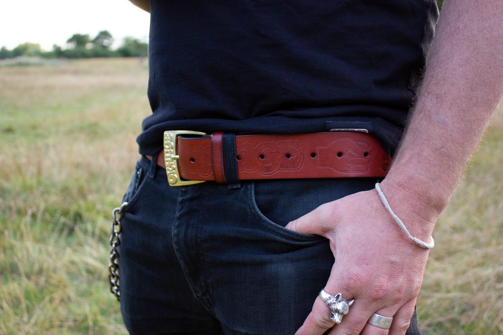 Embossed Leather Belt